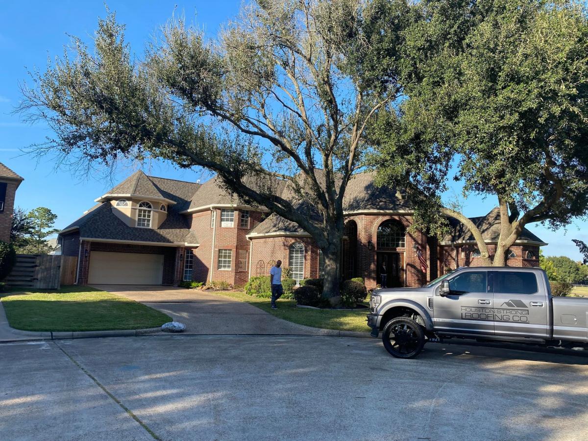 Residential roofing project completion showing quality materials and expert installation by Houston Strong Roofing