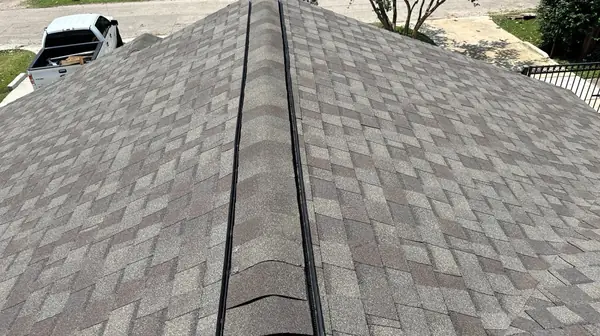 Ridge cap detail on a Heights bungalow roof