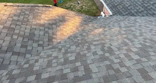 Turbine vent on the ridge of a new Houston roof