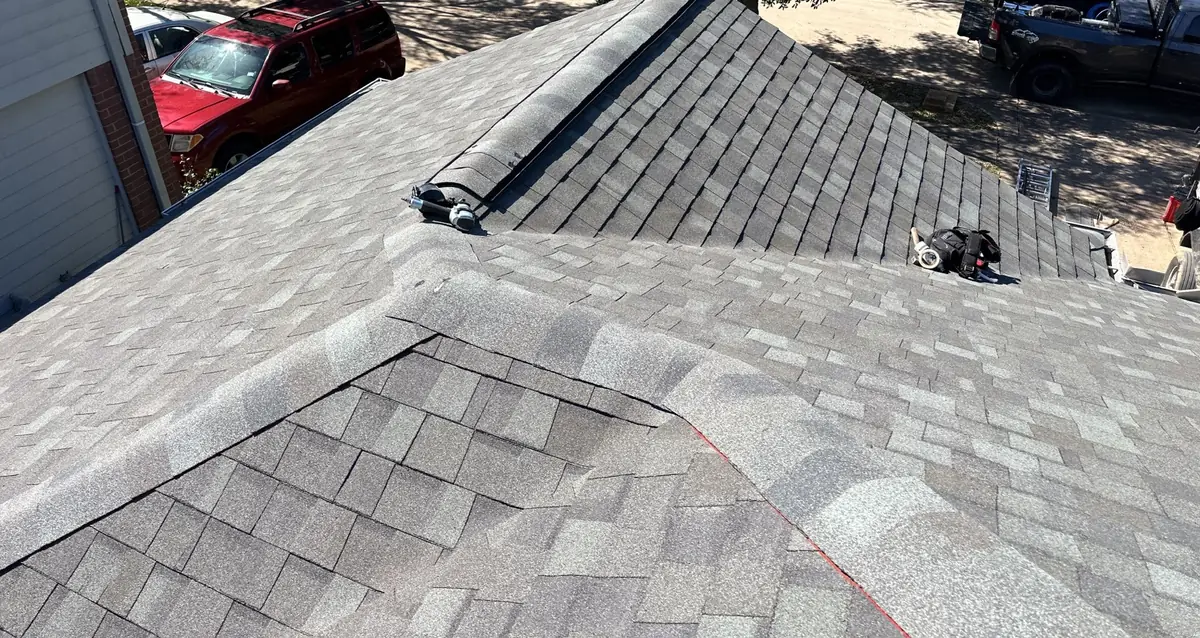 New laminate roof with turtle vents and pipe jacks on a Houston home in 77053