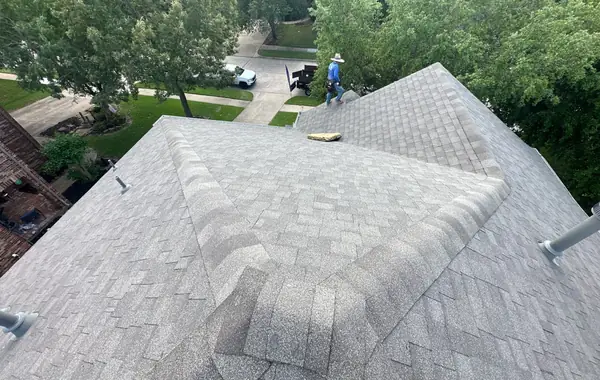 Front hip and ridge of the completed roof, Cypress 77429