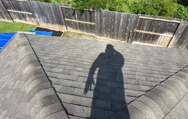 Ridge cap and side slope of the new roof