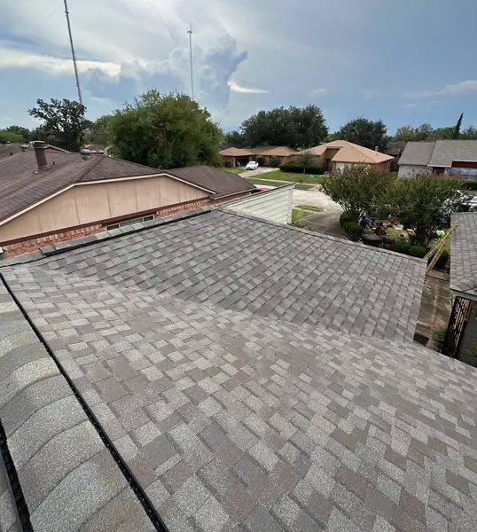 Garage wing roof with new shingles in southwest Houston