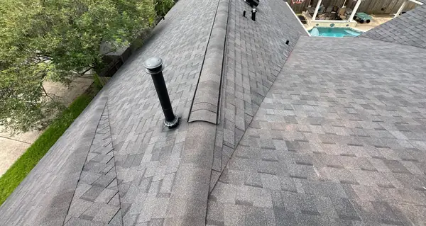 Rear slope and valley of the new roof