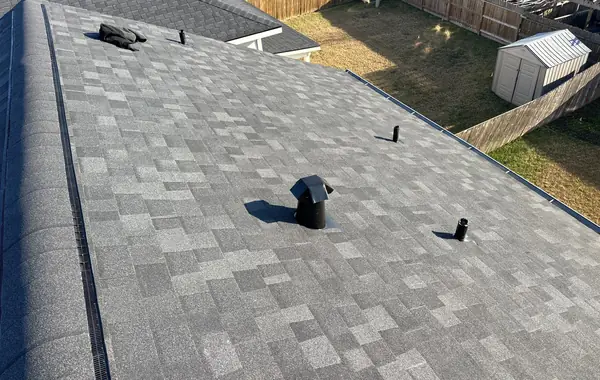 Ridge vent run on a new laminate roof in Houston's South Belt area, 77089