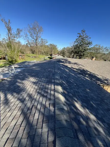 Front slope of a new laminate roof in Houston