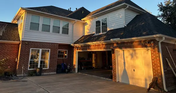 Rear of a Houston home after a July 2024 roof replacement