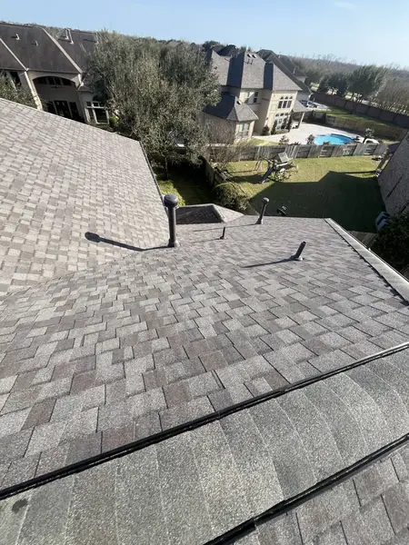Front gable with fresh shingles in Greatwood, Sugar Land