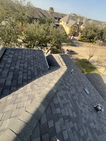 Rear slope of a new laminate roof in Sugar Land