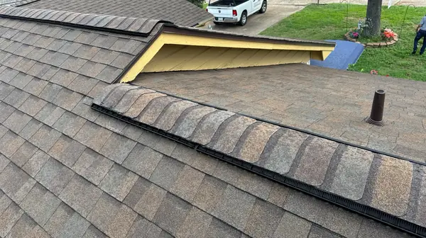 Rear slope of a replaced roof in Inwood Forest, Houston