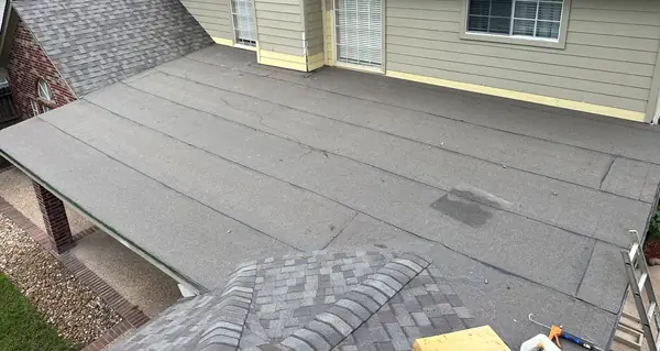 Ridge line of the finished roof