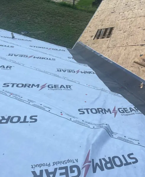 Front of a one-story Houston home after roof replacement