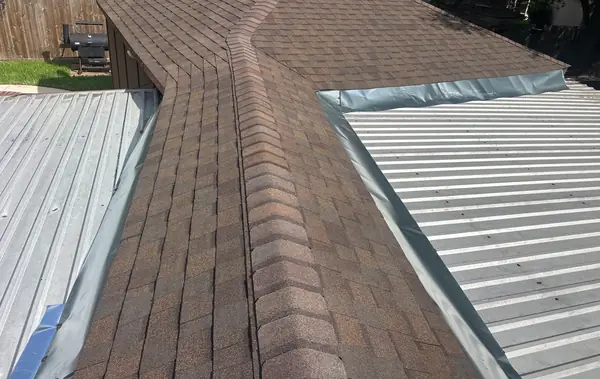 Ridge and hip runs on the completed roof