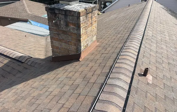 Re-flashed chimney on the new roof