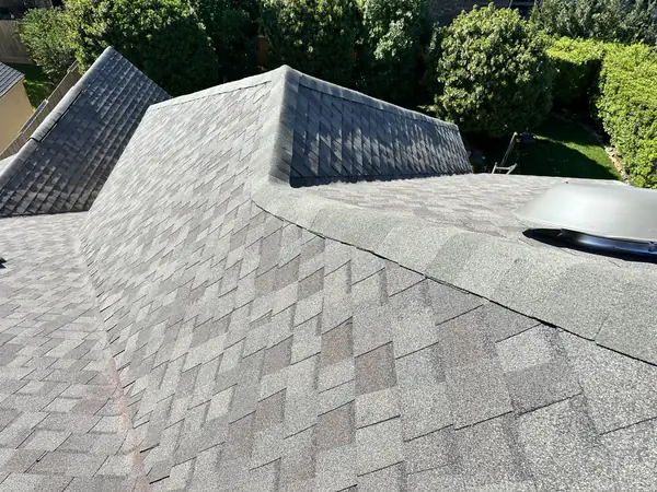 Front gable with fresh shingles in League City