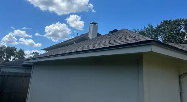 New roof and chimney on a one-story house in west Houston