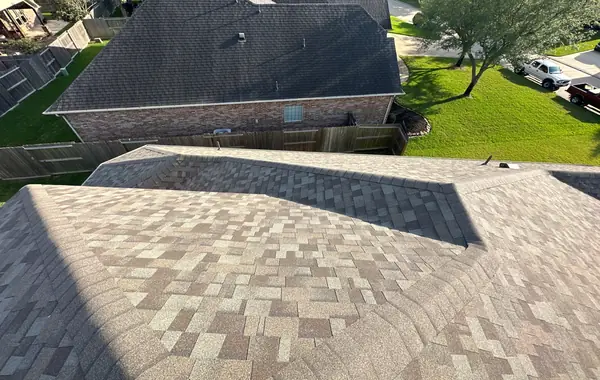 Finished slope with turtle vents and ridge caps
