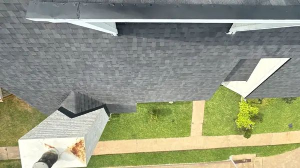 Hip ridge of a November 2024 roof replacement in Acres Homes, Houston