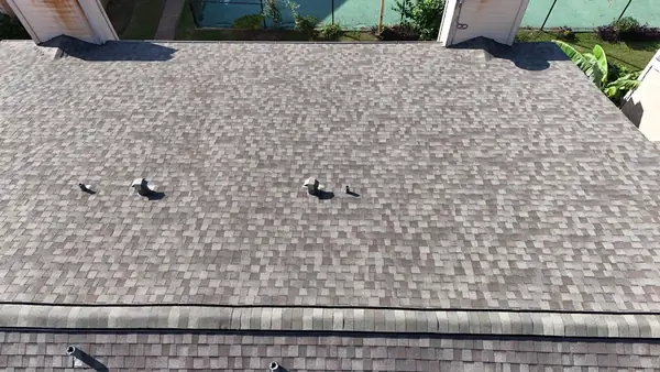 Ridge cap detail on a new Houston roof