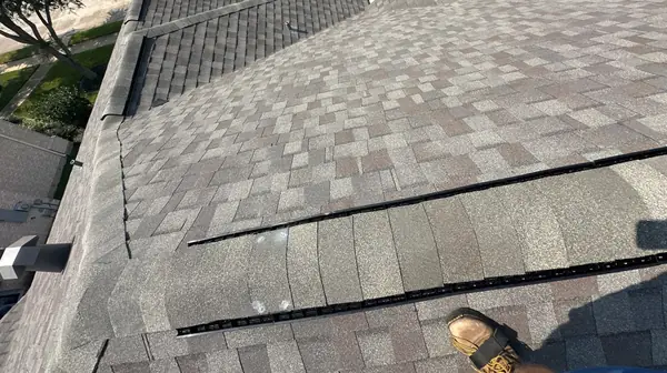 Front slope of a permitted roof replacement in Pearland