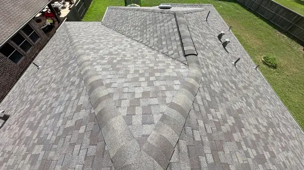 Hip intersection on the completed roof, Cypress 77429