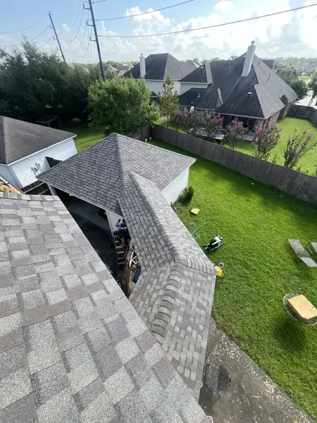 Side slope of a replaced roof in Sugar Land, TX