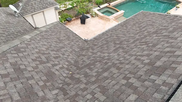 Driftwood laminate roof on a one-story Houston home in 77091