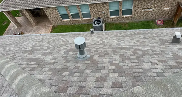 Rear slope of a one-story Katy home after the replacement