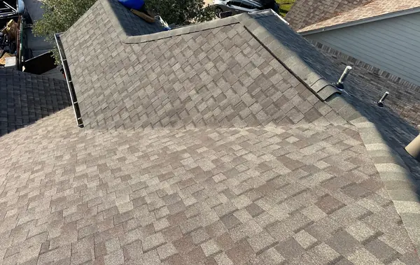 Hip intersection on the new roof from above