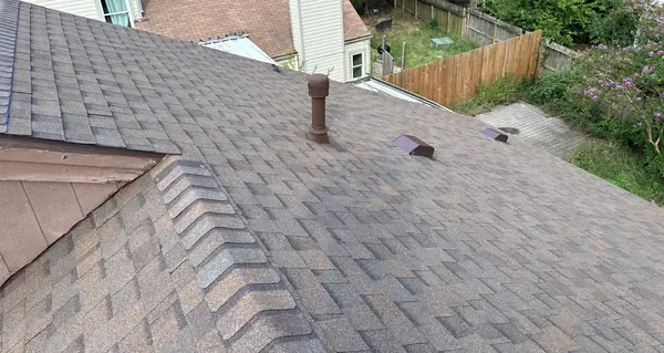 Driftwood laminate roof on a one-story Houston home in 77091
